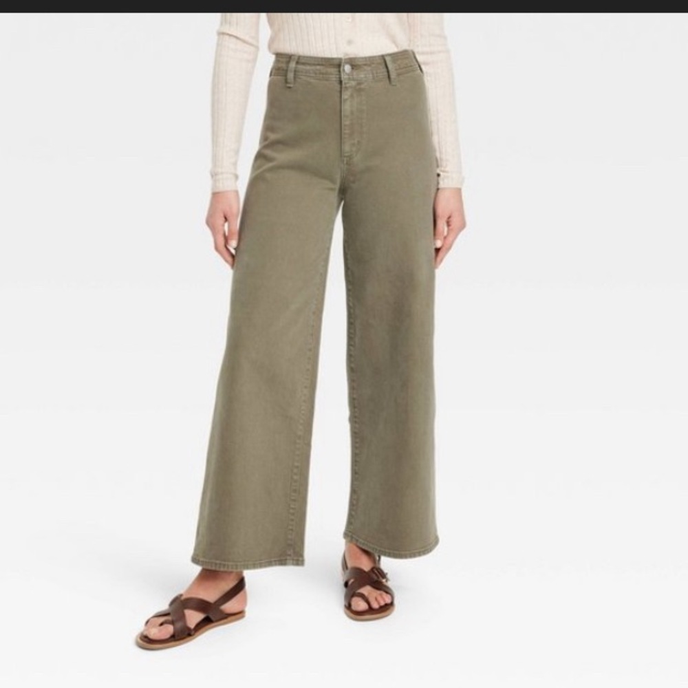 Universal Thread Olive Green Wide Leg Jeans